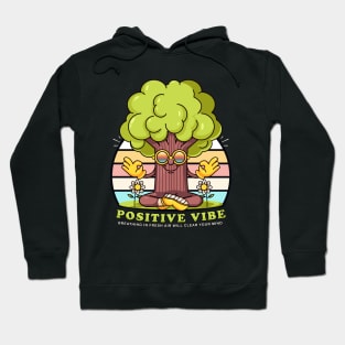 Positive vibe, fresh tree mascot in meditation Hoodie